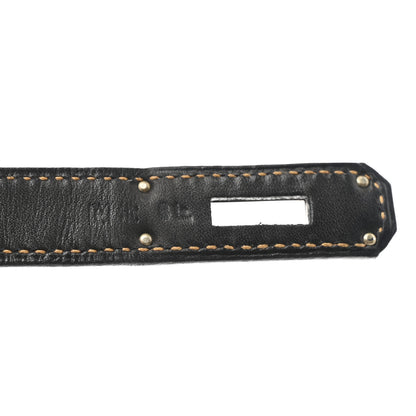 Hermes Evercalf Toile Ghillies Birkin 35 Black Denim Fonce 7 of 10