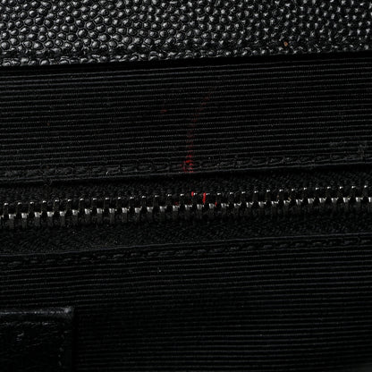 Saint Laurent Grain De Poudre Textured Mixed Matelasse Large Triquilt Monogram Satchel Black 14 of 31