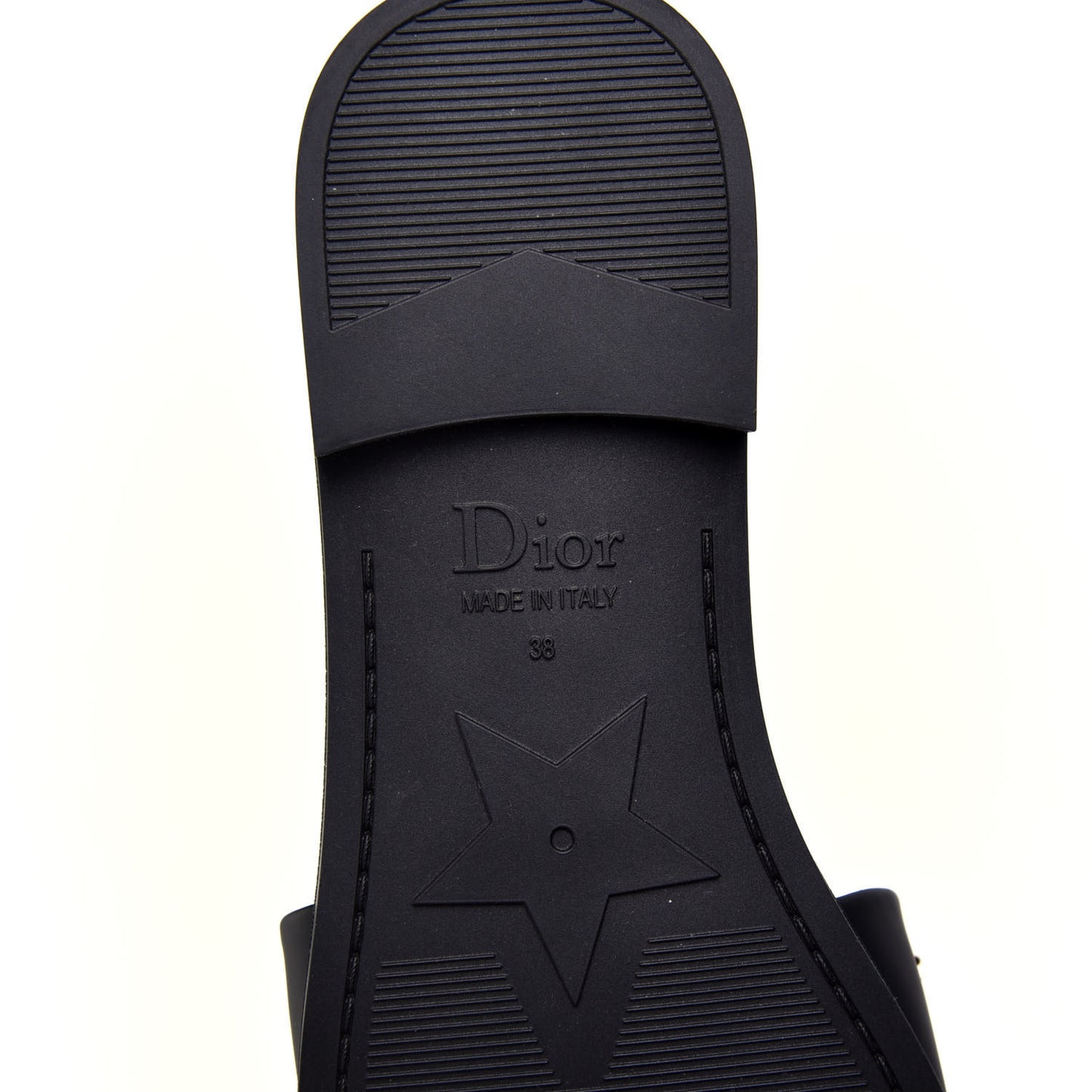 Matte Calfskin Pearl Dio(r)evolution Slide Sandals 38 Black