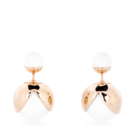 Christian Dior Mise En Dior Tribal Earrings Gold White 1 of 4