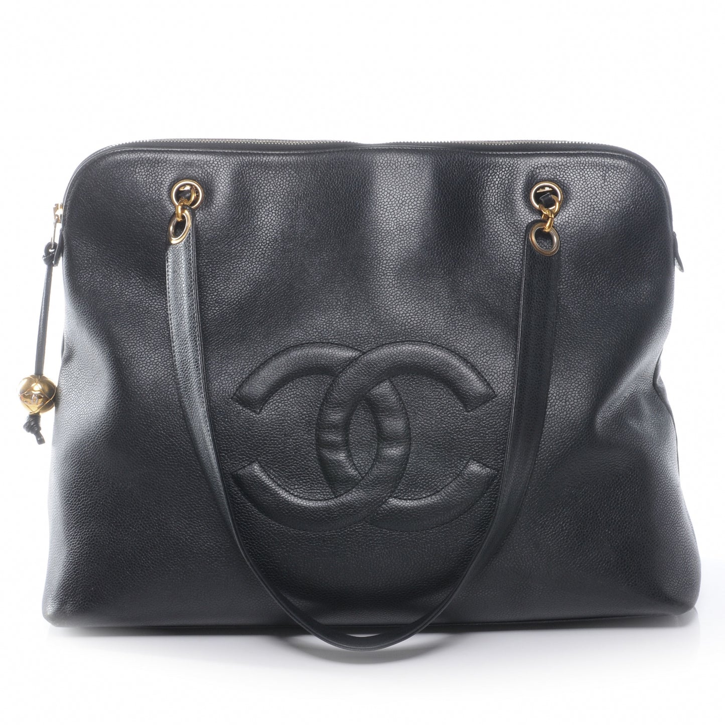 Caviar Large CC Shoulder Bag Black