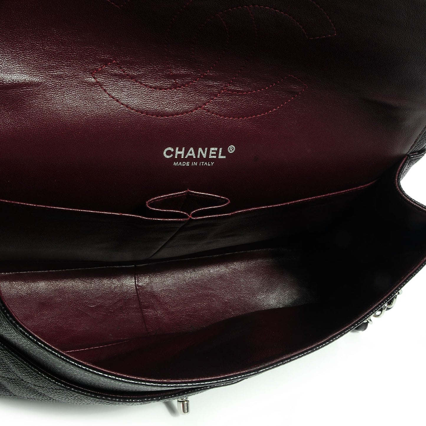 Caviar Quilted Jumbo Double Flap Black