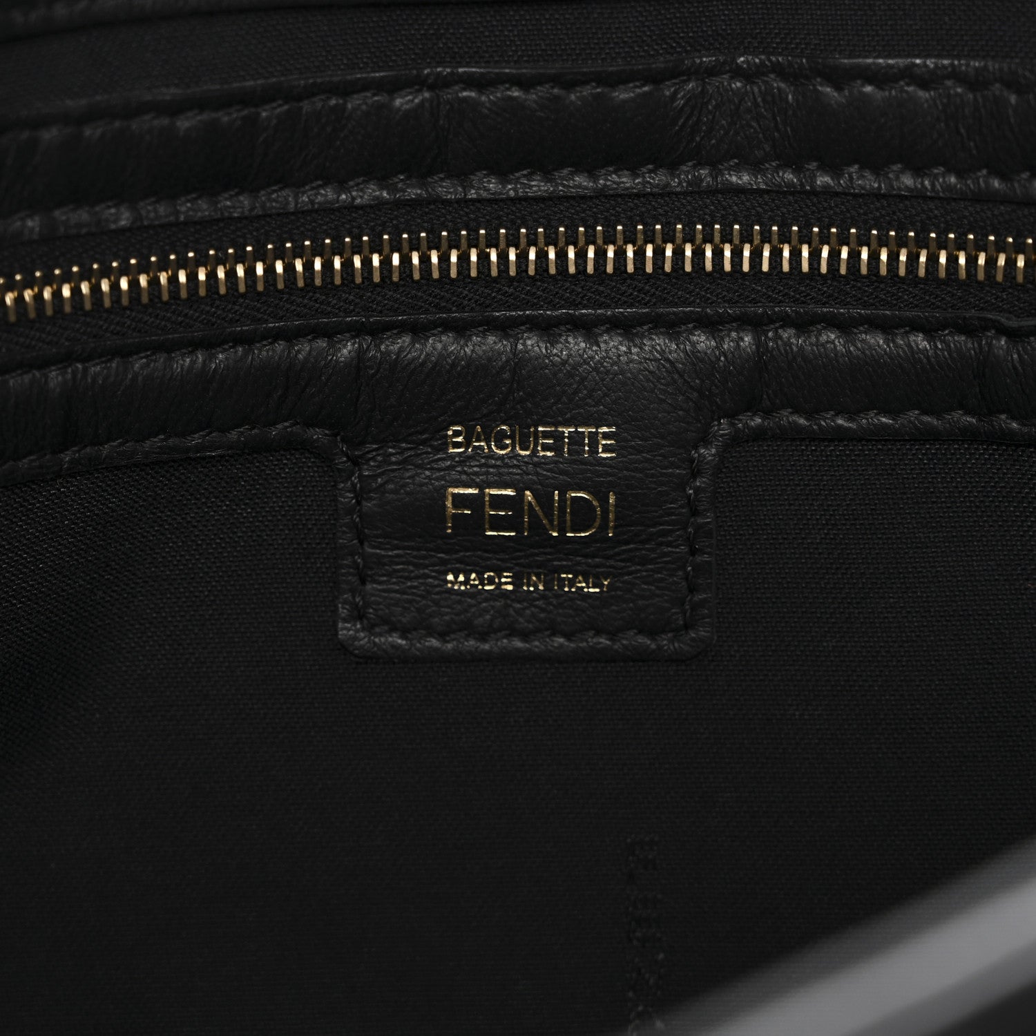 Fendi Nappa FF 1974 Embossed Baguette Black 6 of 11
