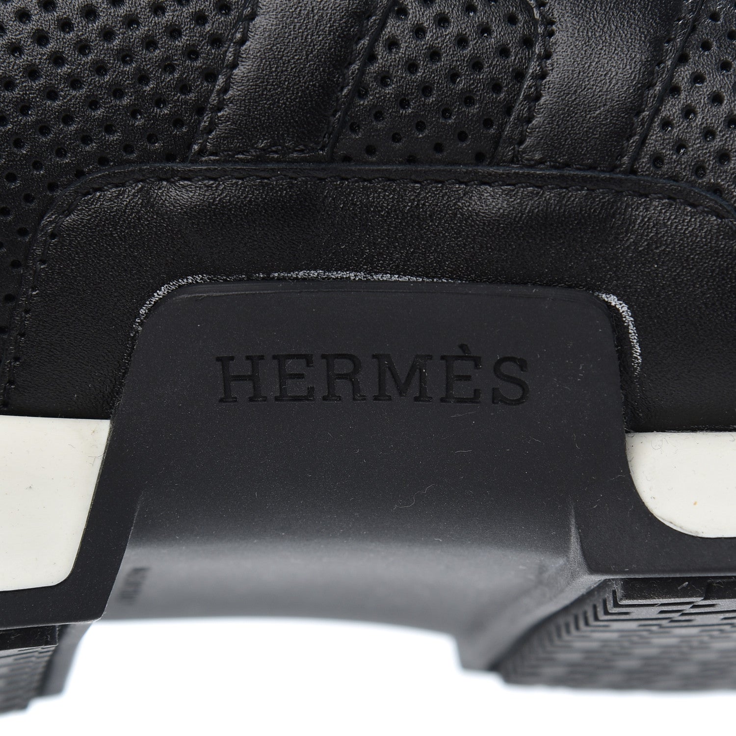 Hermes Calfskin Perforated Mens Starter Sneakers 45.5 Black 6 of 12