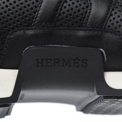 Hermes Calfskin Perforated Mens Starter Sneakers 45.5 Black 6 of 12