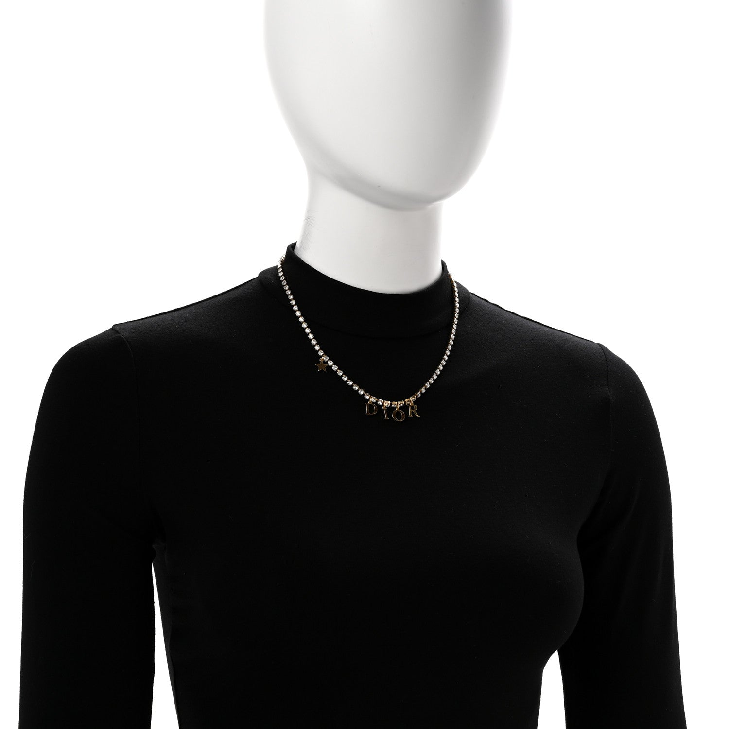 Christian Dior Metal Crystal Dio(r)evolution Star Necklace Gold 2 of 7