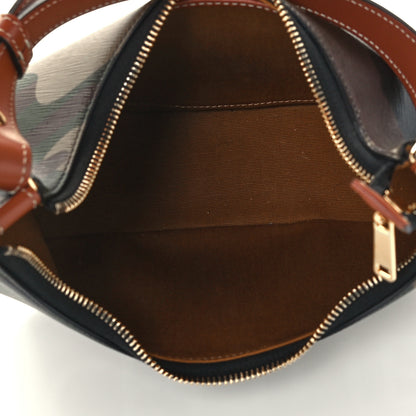 Celine Canvas Calfskin Camouflage Ava Logo Triomphe Shoulder Bag Khaki 5 of 11