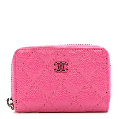 Chanel Caviar Quilted Zip Coin Purse Pink 1 of 7