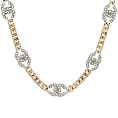 Chanel Crystal Chain CC Link Choker Gold Silver 1 of 5