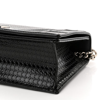 Christian Dior Metallic Patent Micro-Cannage Medium Diorama Flap Bag Graphite 9 of 10