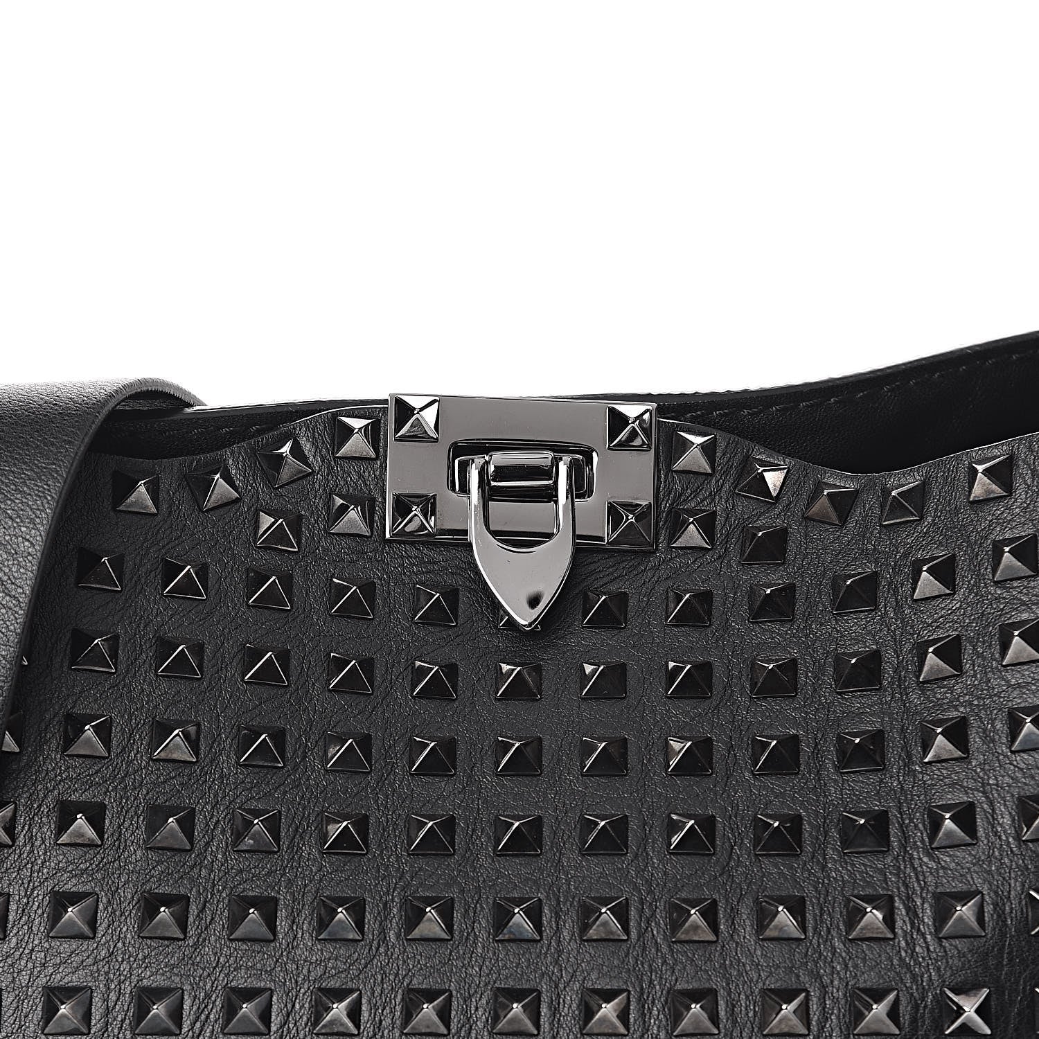 Valentino Garavani Calfskin Rockstud All Over Flip-Lock Messenger Bag Black 10 of 10