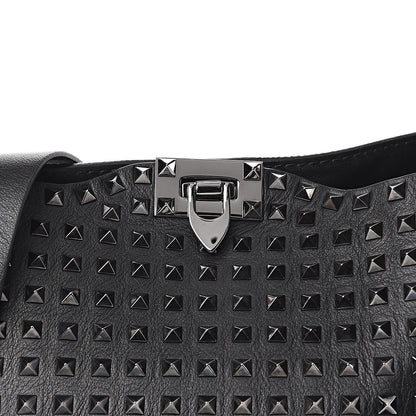 Valentino Garavani Calfskin Rockstud All Over Flip-Lock Messenger Bag Black 10 of 10