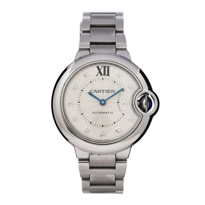 Cartier Stainless Steel Diamond 33mm Ballon Bleu De Automatic Watch 1 of 9
