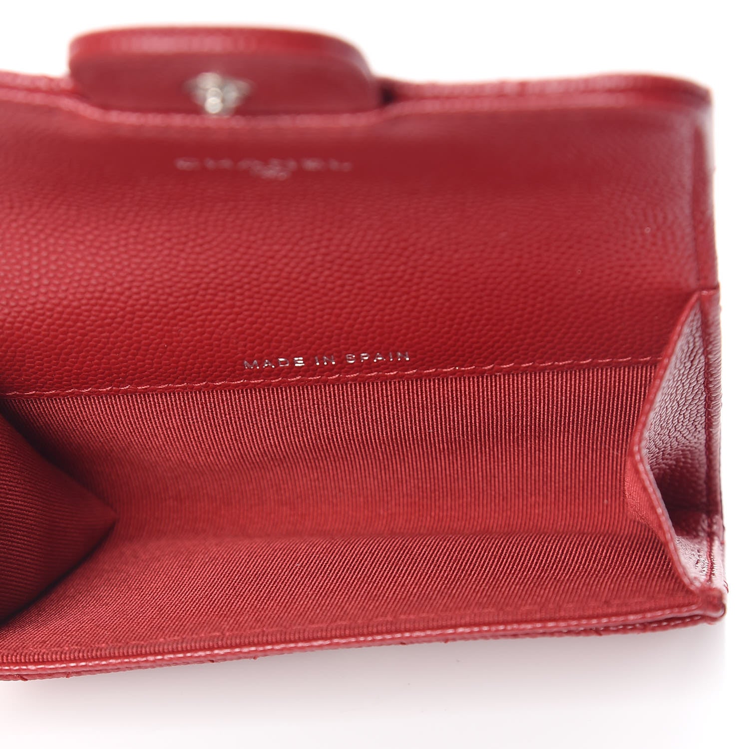 Chanel Caviar Quilted Flap ard Holder Dark Red 5 of 9