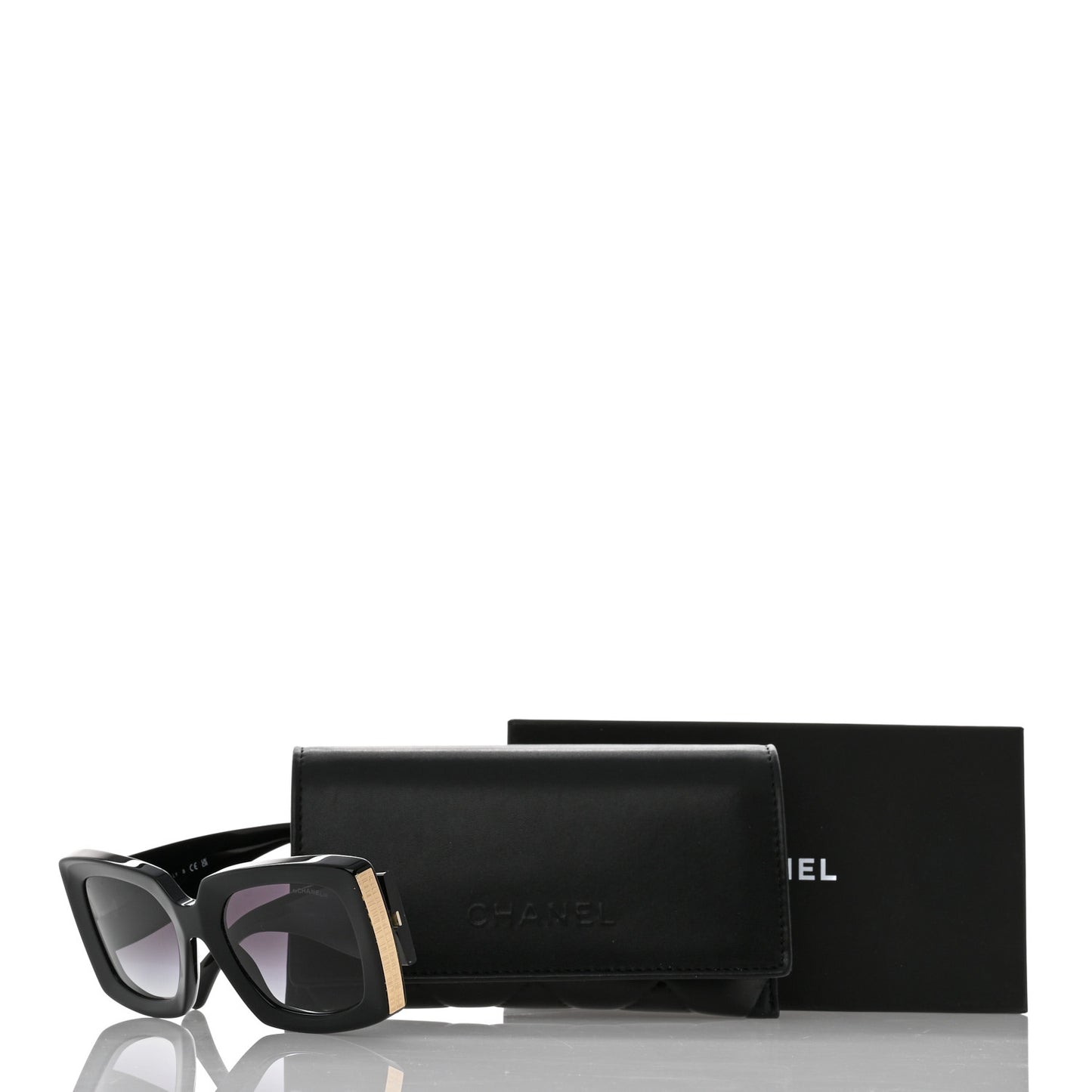 Acetate Rectangle Sunglasses 5435 Black
