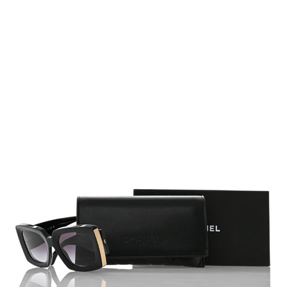 Chanel Acetate Rectangle Sunglasses 5435 Black 8 of 8