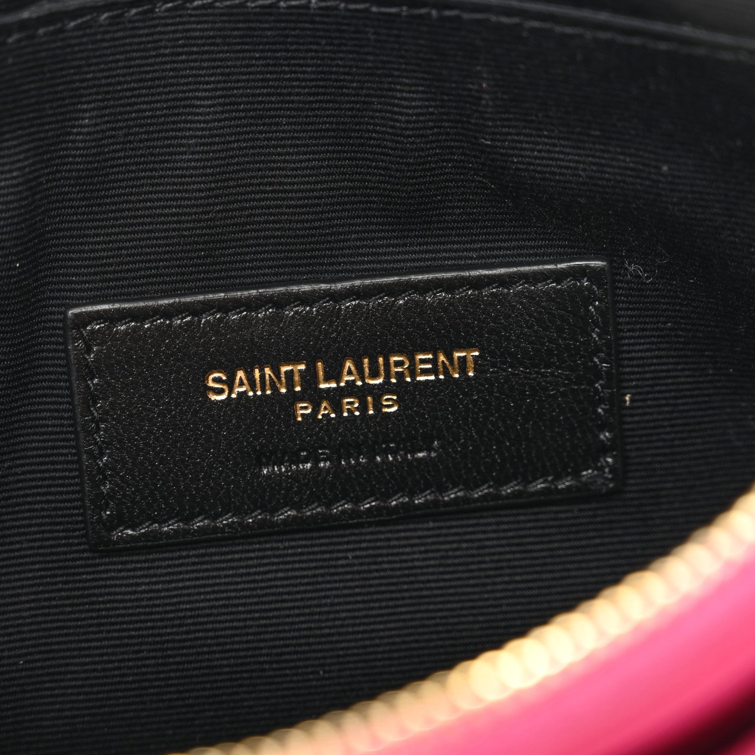 Saint Laurent Grain De Poudre Chevron Monogram Bill Pouch Bright Pink 6 of 7