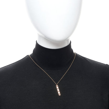 Tiffany 18K Rose Gold Diamond Atlas Bar Pendant Necklace 2 of 5