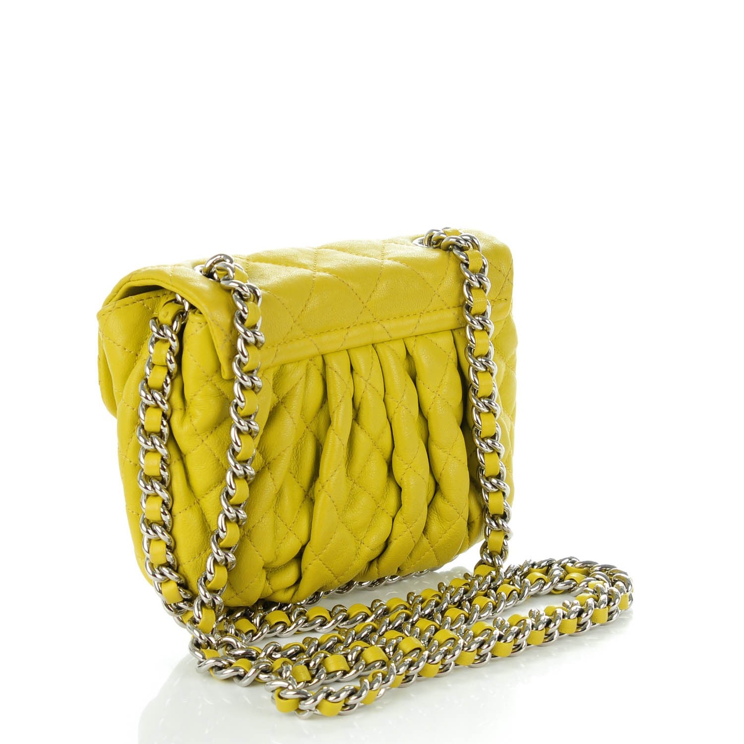 Chanel Washed Lambskin Mini Chain Around Flap Yellow 3 of 7
