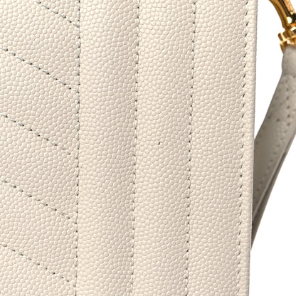 Saint Laurent Grain De Poudre Textured Mixed Matelasse Triquilt Monogram Clutch Blanc Vintage 8 of 11