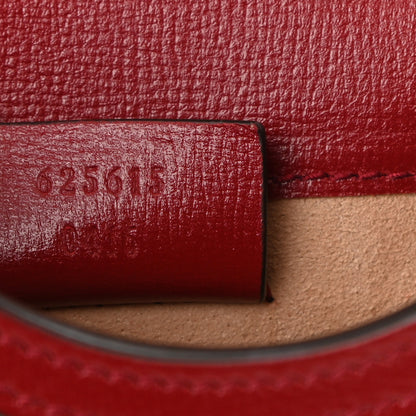 Gucci GG Supreme Monogram Azalea Calfskin Horsebit 1955 Crossbody Bag Beige Ebony New Cherry Red 7 of 10