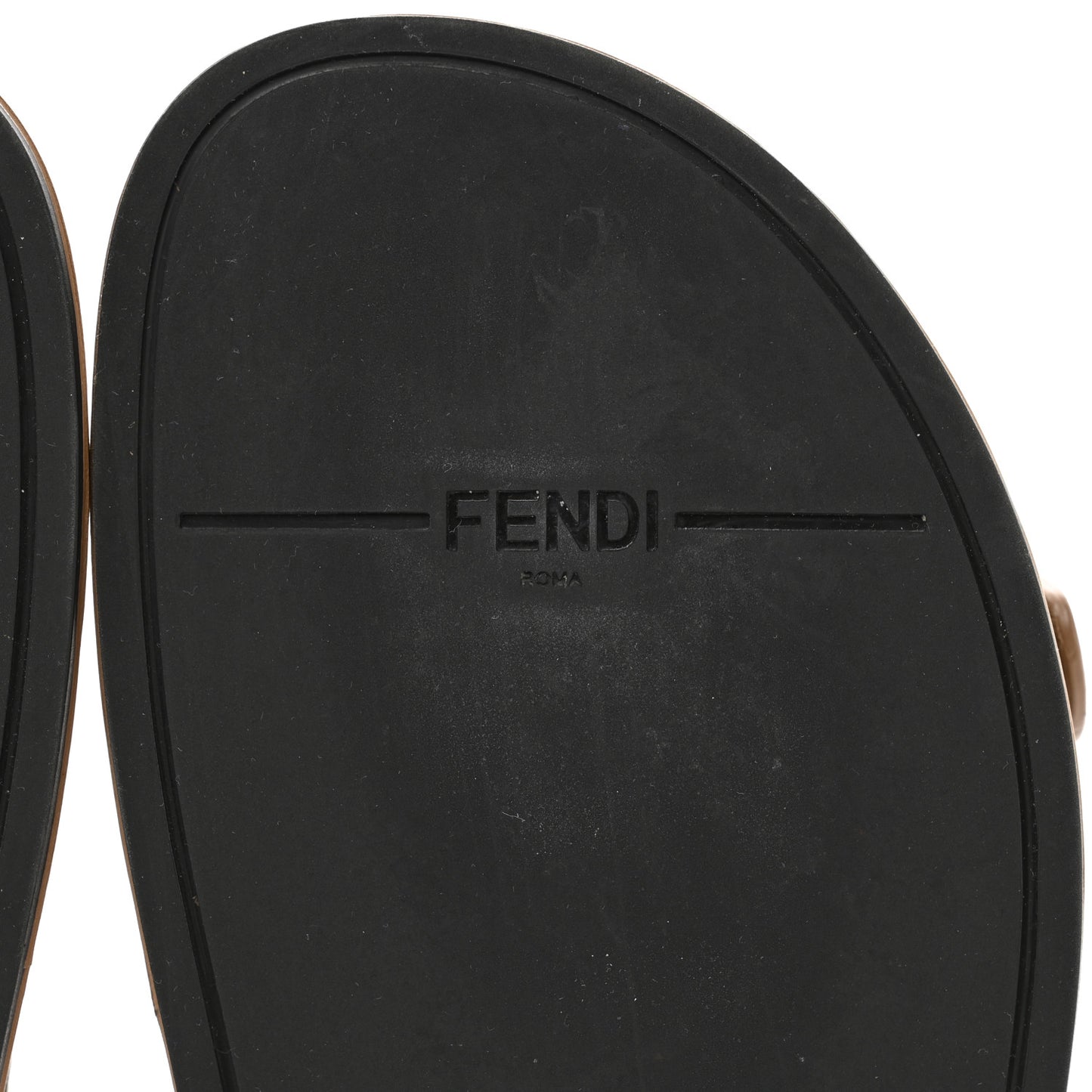 Fabric Jacquard Nappa FF Womens Fendi Feel Buckled Slide Sandals 37.5 Tobacco Black Miele Scuro