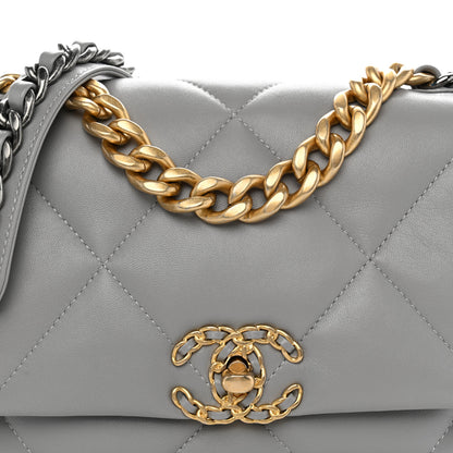 Chanel Lambskin Quilted Medium Chanel 19 Flap Grey 7 of 10