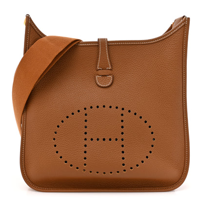 Hermes Taurillon Clemence Evelyne III PM Gold 1 of 12