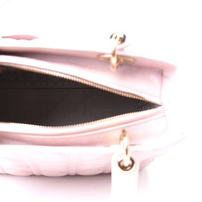 Christian Dior Pearly Lambskin Cannage Medium Lady Dior Lotus 9 of 22