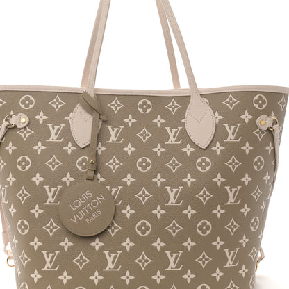 Louis Vuitton Empreinte Monogram Spring In The City Neverfull MM Kaki Beige Cream 7 of 10