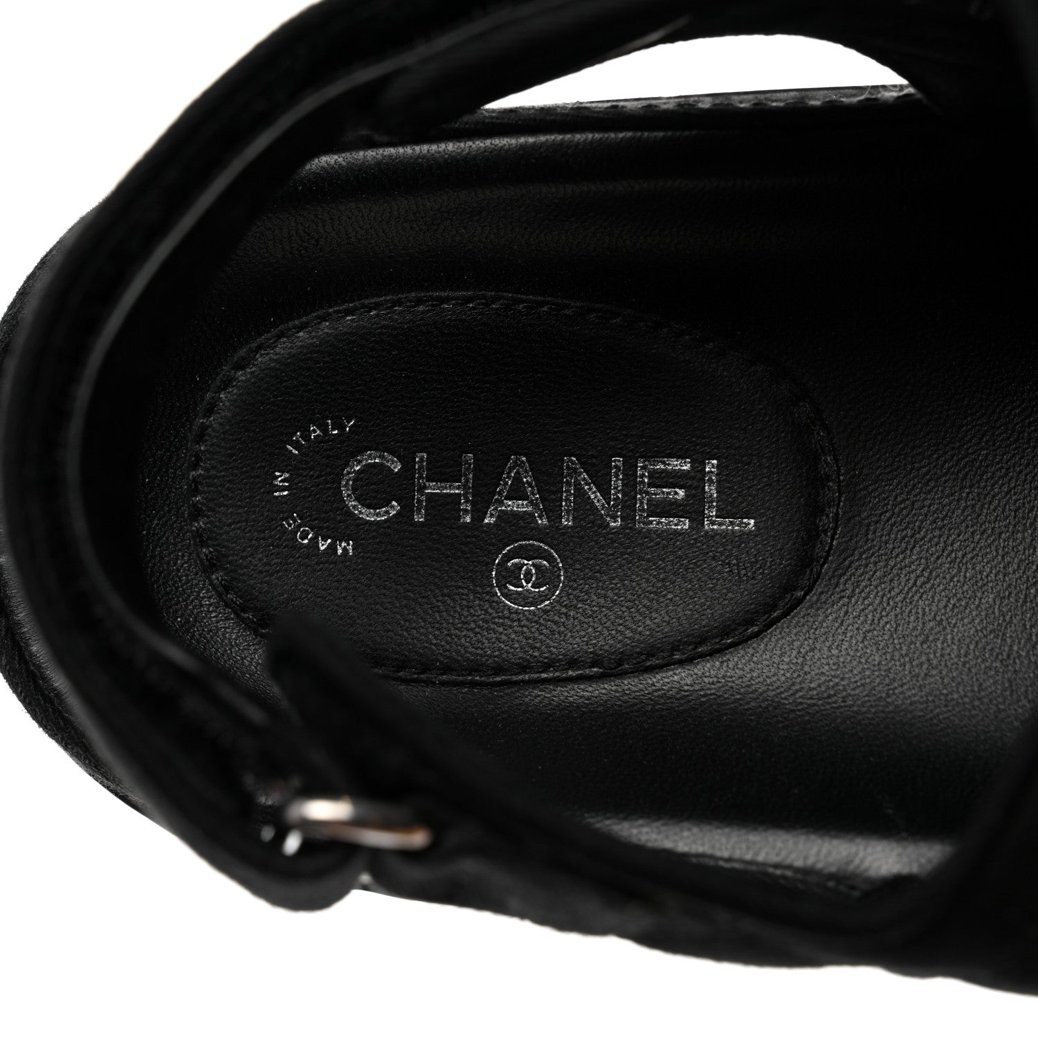 Chanel Mixed Fibers Velcro Dad Sandals 38 Black 7 of 8