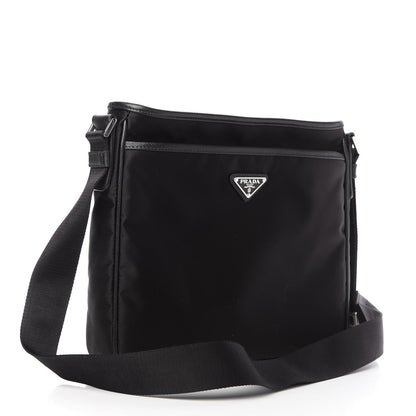 Prada Nylon Saffiano Flat Messenger Bag Black 3 of 10