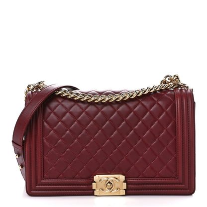 Chanel Lambskin Quilted New Medium Boy Flap Dark Red 1 of 10