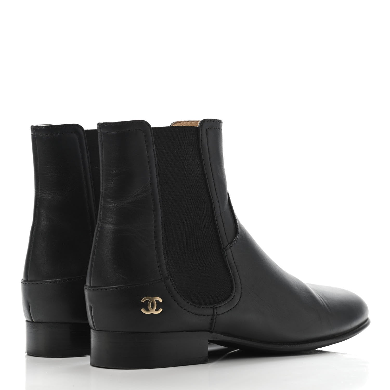 Chanel Calfskin Elastic Short Boots 36.5 Black 3 of 4