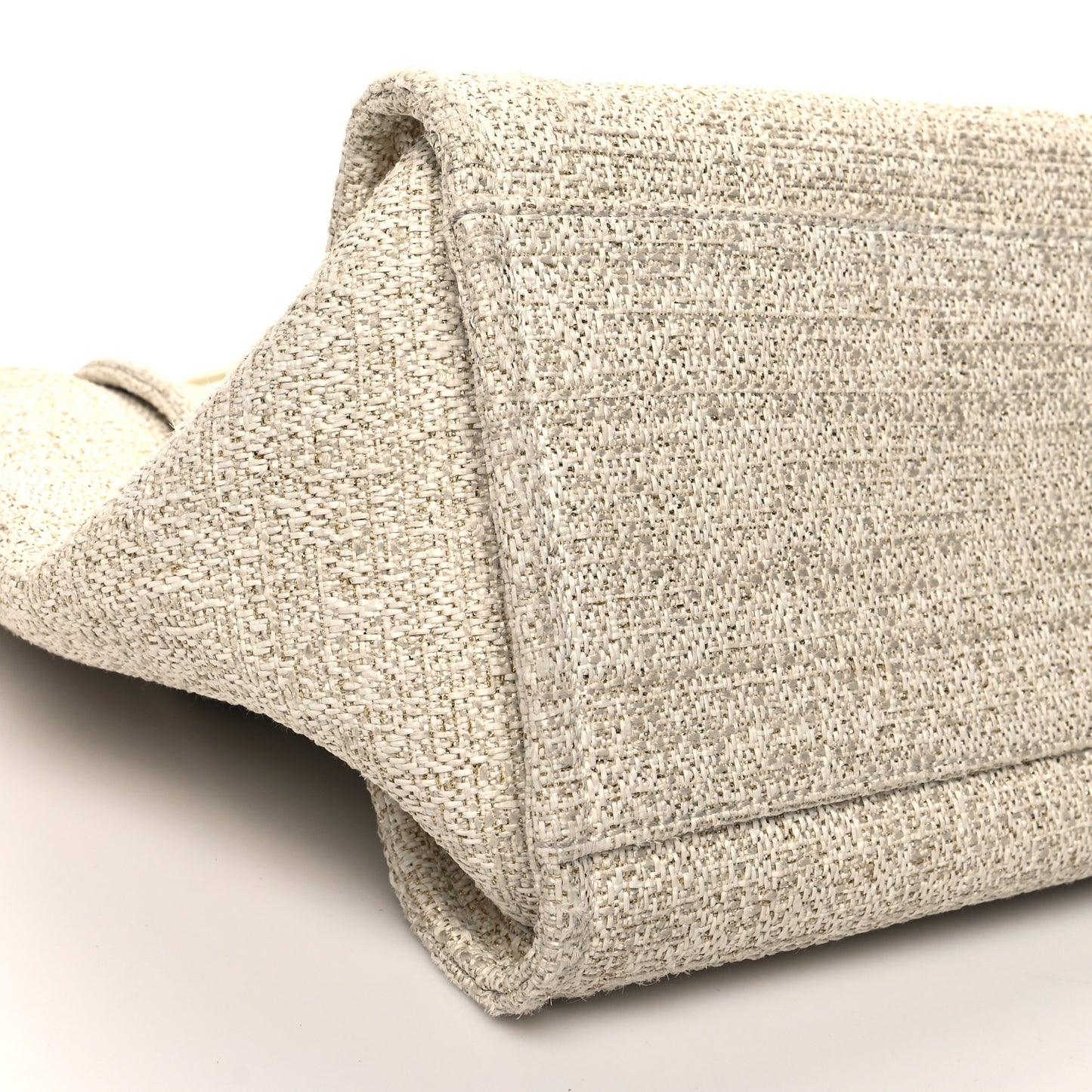 Lurex Boucle Medium Deauville Tote White