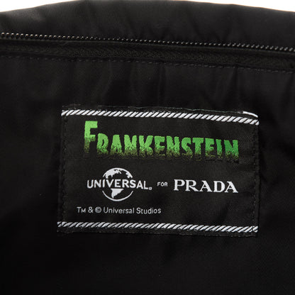 Prada X UNIVERSAL STUDIOS Tessuto Nylon Montagna Frankenstein Print Multi Zip Belt Bag Black Menta 11 of 14