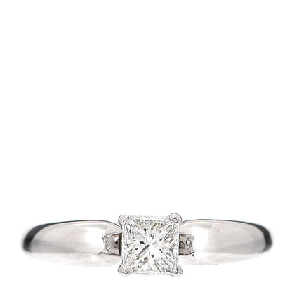 Van Cleef & Arpels Platinum Diamond .36ct Solitaire Princess Cut Ring 48 4.5 1 of 3