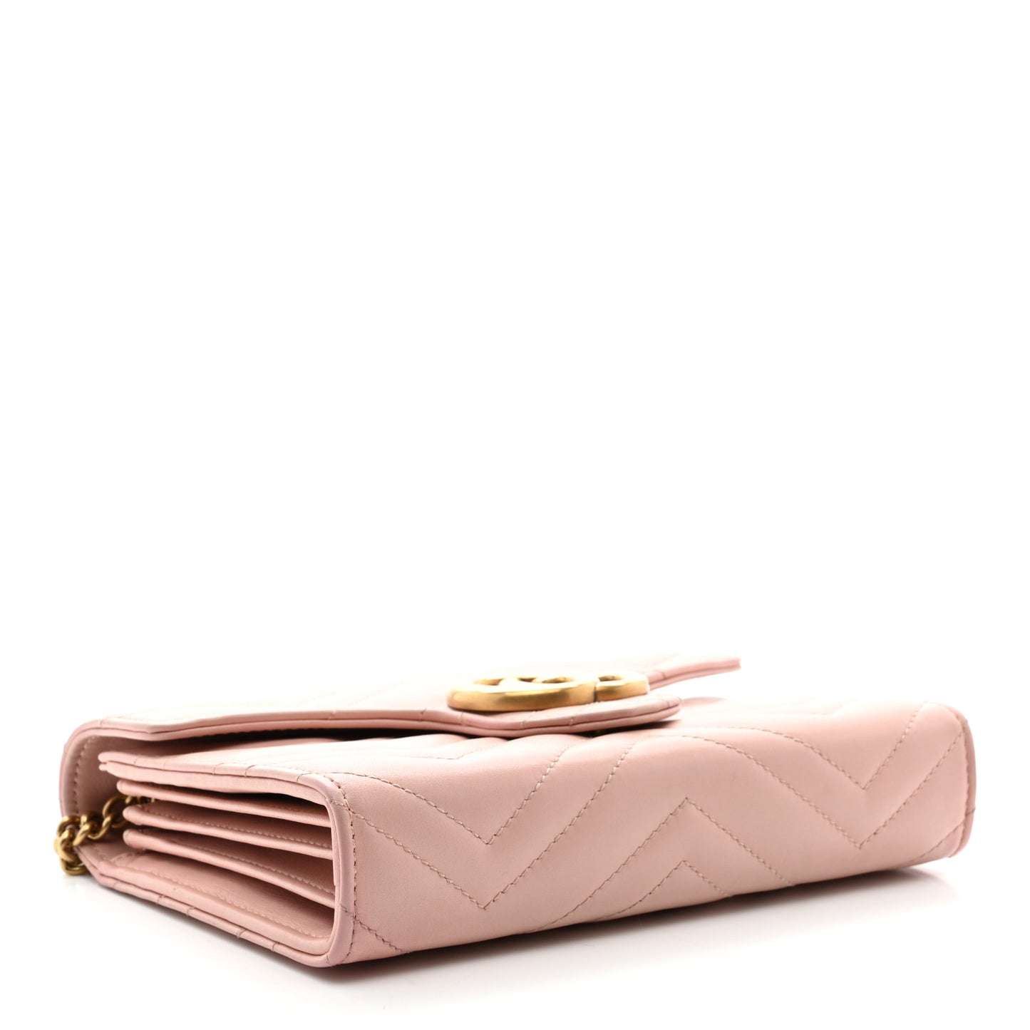 Calfskin Matelasse GG Marmont Chain Wallet Perfect Pink