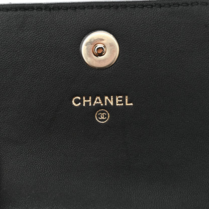 Chanel Lambskin Quilted Pearl Phone Holder With Chain Black 6 of 12