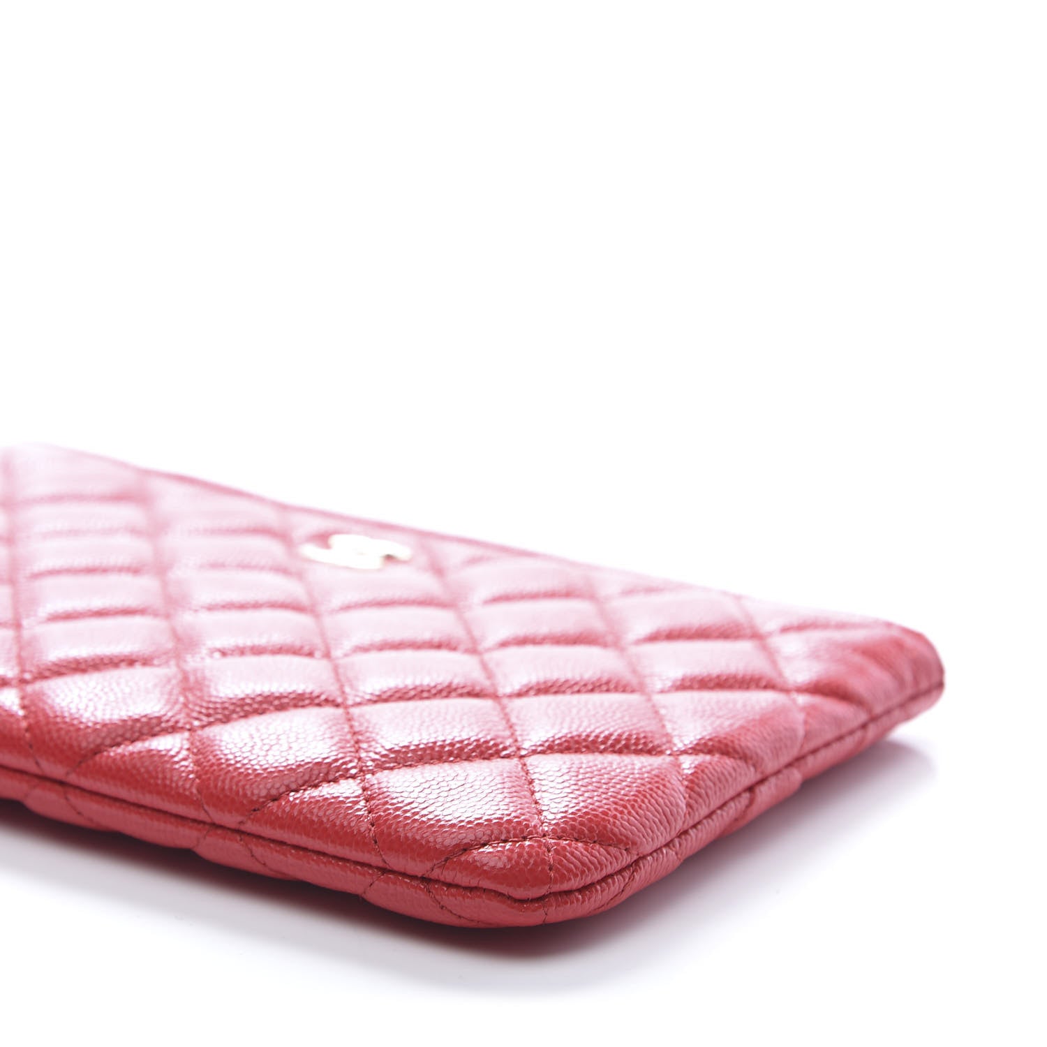 Chanel Shiny Caviar Quilted Cosmetic Case Red 6 of 10