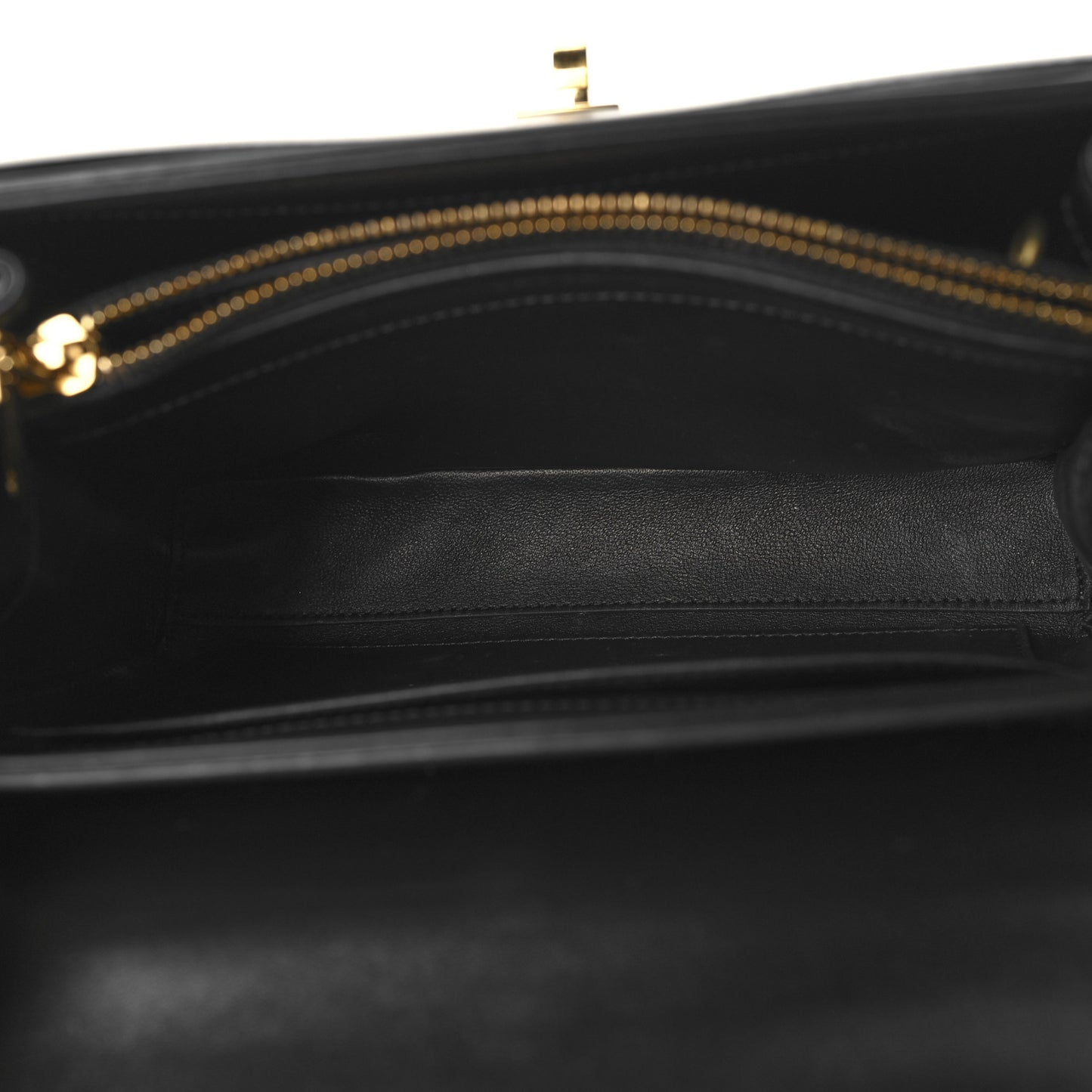 Satinated Calfskin Small 16 Top Handle Bag Black