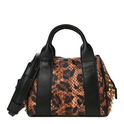 MCM Leopard Print Studded Mini Keana Boston 1 of 18