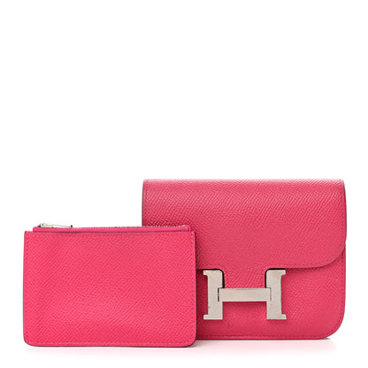 Hermes Epsom Constance Slim Wallet Rose Mexico 1 of 8