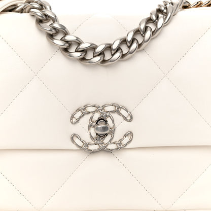 Chanel Lambskin Quilted Medium Chanel 19 Flap White 7 of 9
