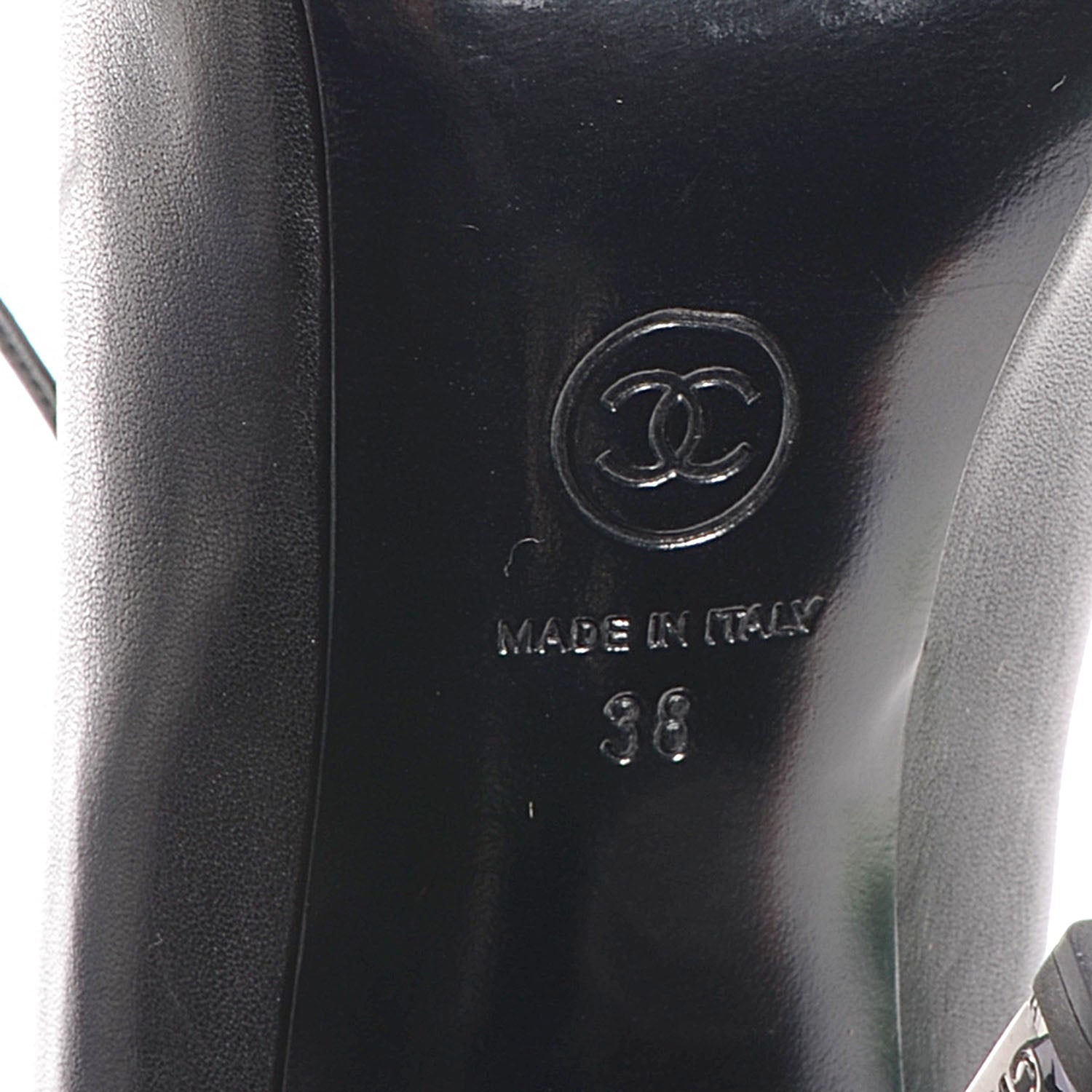 Chanel Leather Lacets Cap Toe Booties 38 Noir 6 of 9