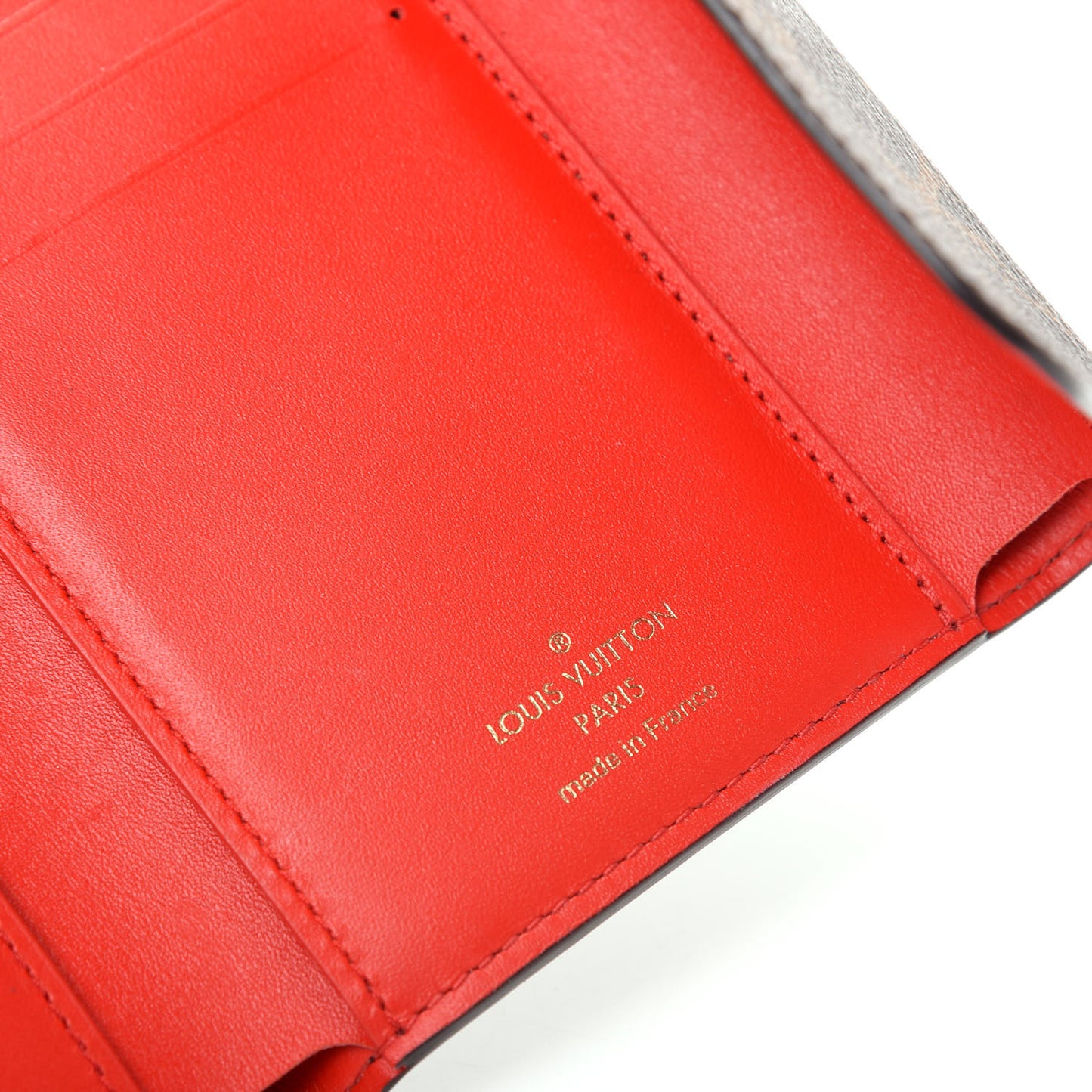 Monogram Flower Lock Compact Wallet Coquelicot