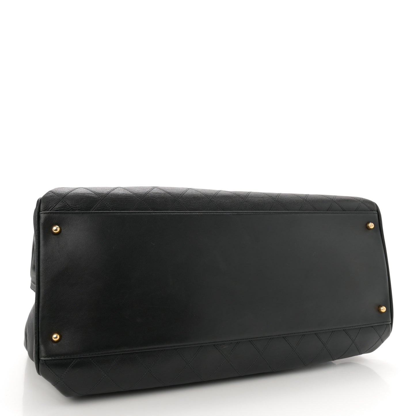 Calfskin Stitched XL Weekender Black