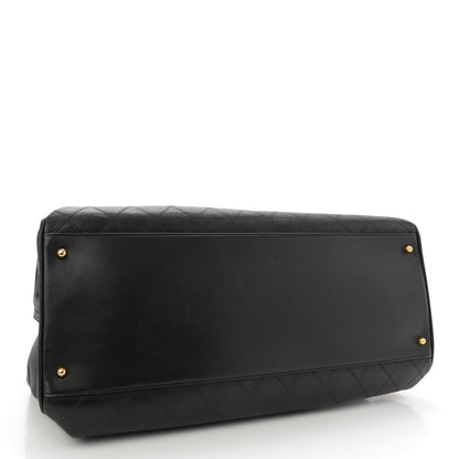 Chanel Calfskin Stitched XL Weekender Black 4 of 15