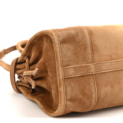 Prada Suede Triangle Medium Bonnie Shoulder Bag Cacao 8 of 9