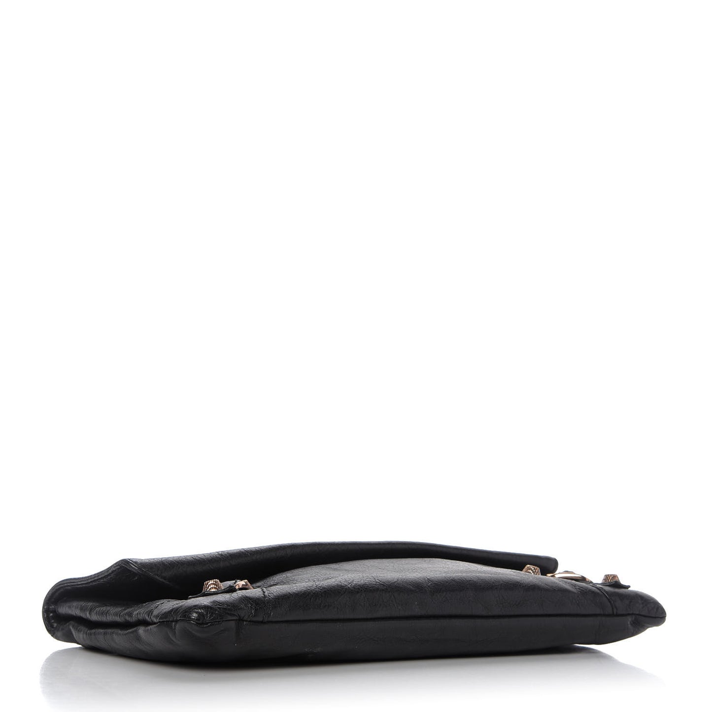 Agneau Giant 12 Rose Gold Hardware Envelope Clutch Black